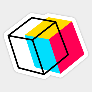 Abstract 90s Box Design Sticker